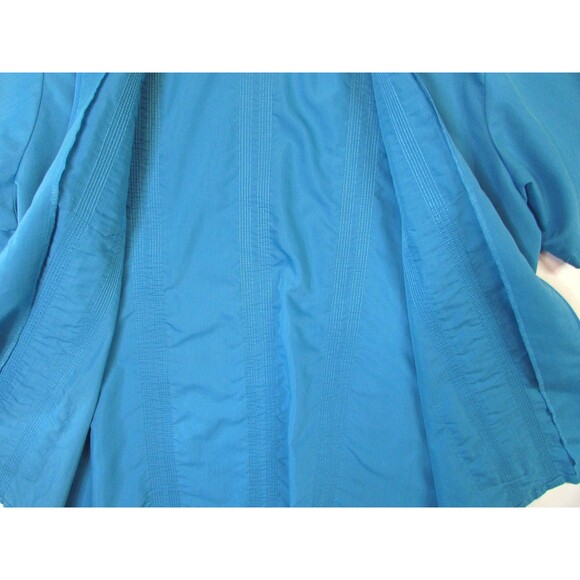 Haband Guayabera Shirt Mens XL Blue Zip Front Embroidered 4 Pocket Short Sleeve - Picture 6 of 11